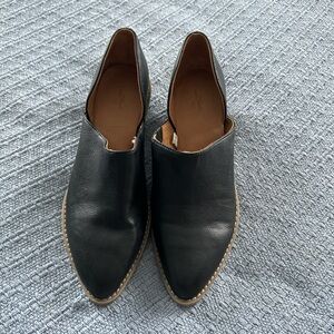 Black Leather Slip-On Shoes